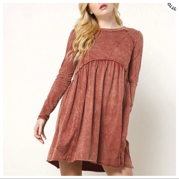 #34 Fabulous 100% Organic Cotton Mineral Washed Raw Edge Dress - Picture 3 of 4